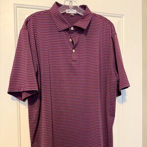 MENS PETER MILLAR polo red blue stripe size xl